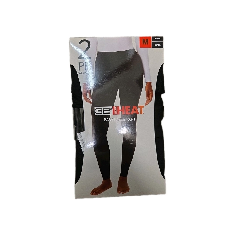 NEW‎ 32 Degrees Women's M Base Layer Legging Pants 2-Pack  Black